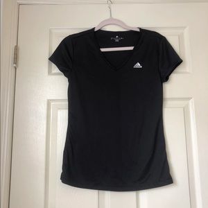 Black adidas workout tee